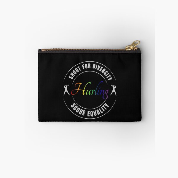 Item preview, Shoot For Diversity, Score Equality LGBTQ Slogan, Hurl and sliotar graphic and rainbow text, LGBTQ T-Shirt, Unisex T-Shirt, Hurling T-Shirt, GAA Hurling tees,  designed and sold by PrideBeProud.