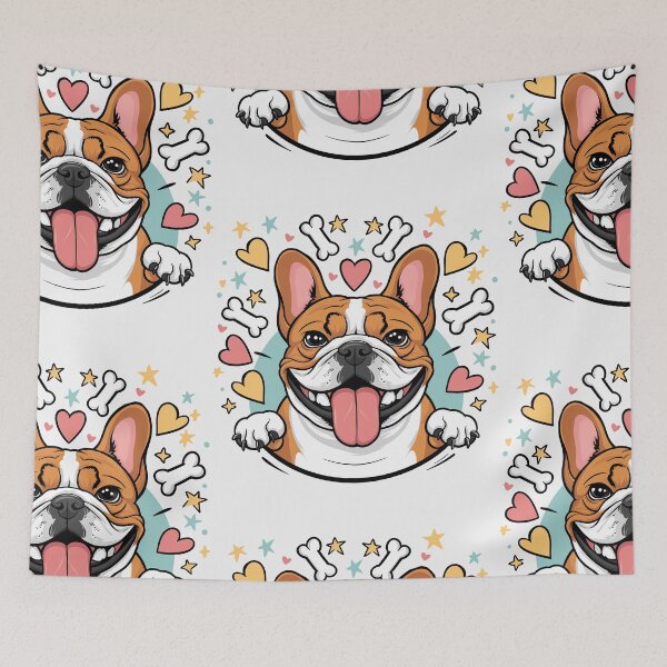 Item preview, Vibrant Cartoon-Style French Bulldog Portrait designed and sold by HahaHandlesHub.