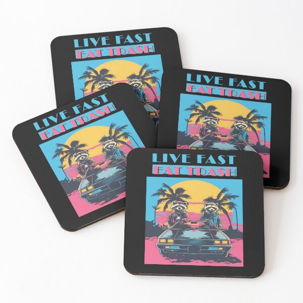 Item preview, Live Fast Eat Trash Funny Racoon Trash Retro Style designed and sold by trendyzcom.