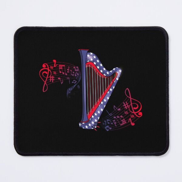 Item preview, Harpist 4th Of July Harp Player USA Flag Harp designed and sold by DSWShirts.