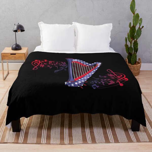 Item preview, Harpist 4th Of July Harp Player USA Flag Harp designed and sold by DSWShirts.