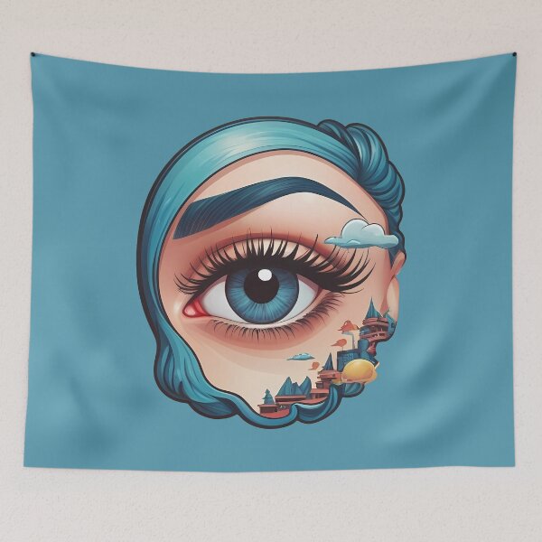 Item preview, Surreal Girl Blue Eye designed and sold by MadnessEnvelope.