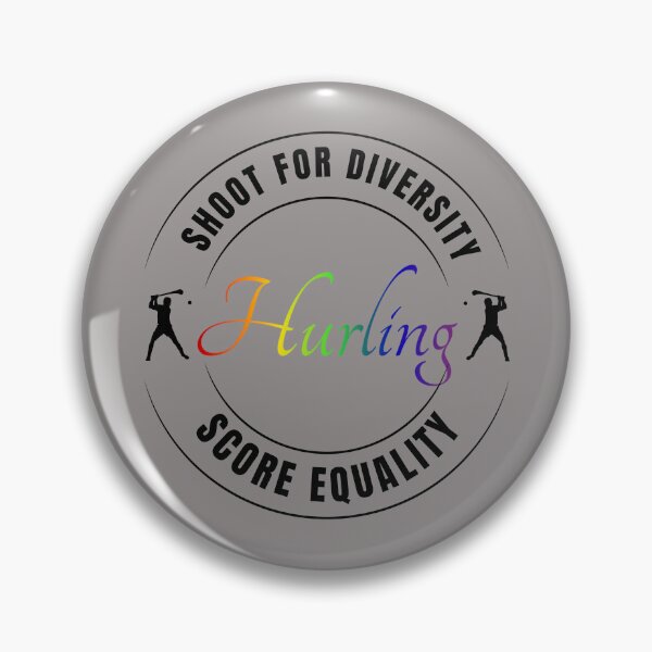 Item preview, Shoot For Diversity, Score Equality LGBTQ Slogan, Hurl and sliotar graphic and rainbow text, LGBTQ T-Shirt, Unisex T-Shirt, Hurling T-Shirt, GAA Hurling tees,  designed and sold by PrideBeProud.