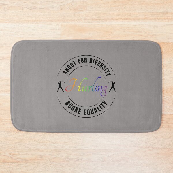 Item preview, Shoot For Diversity, Score Equality LGBTQ Slogan, Hurl and sliotar graphic and rainbow text, LGBTQ T-Shirt, Unisex T-Shirt, Hurling T-Shirt, GAA Hurling tees,  designed and sold by PrideBeProud.