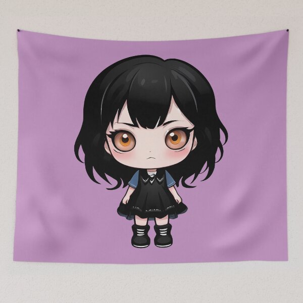 Item preview, Cute Chibi Black Hair Emo Girl designed and sold by MadnessEnvelope.