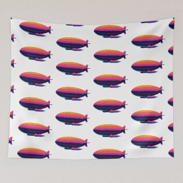 Item preview, Historical Zeppelin airship blimp colorful vibrant design designed and sold by Szkicerka.
