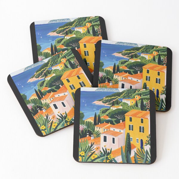 Item preview, Mediterranean Coast Painting Inspired by Matisse designed and sold by regnumsaturni.