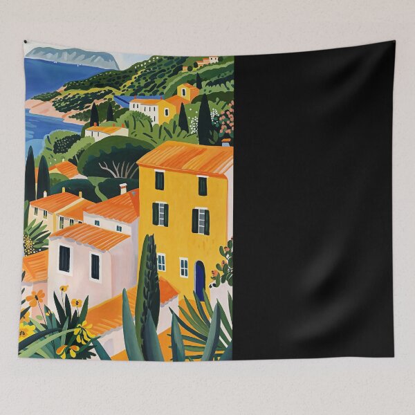 Item preview, Mediterranean Coast Painting Inspired by Matisse designed and sold by regnumsaturni.