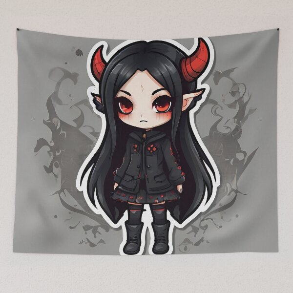 Item preview, Black Outfit Cute Demon Girl designed and sold by MadnessEnvelope.