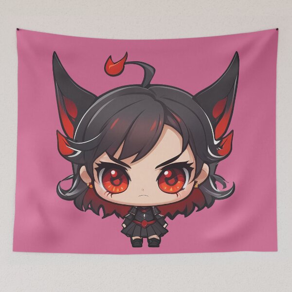 Item preview, Big Head Chibi Girl Aesthetic - Cute Demon Girl designed and sold by MadnessEnvelope.