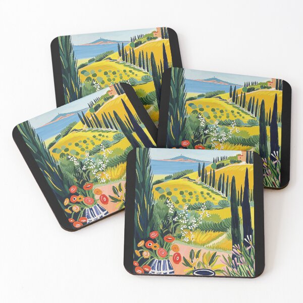 Item preview, Matisse Style Mediterranean Table Painting with Vibrant Landscape designed and sold by regnumsaturni.