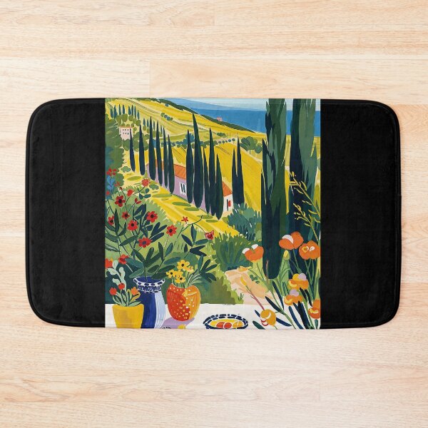 Item preview, Matisse Painting Mediterranean House with Vibrant Colors and Serene Landscape designed and sold by regnumsaturni.