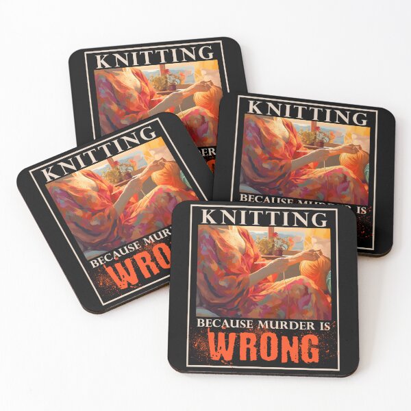 Item preview, Knitting Because Murder is Wrong Funny Knitting designed and sold by trendyzcom.
