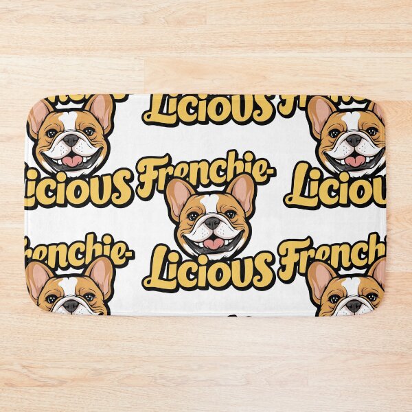 Item preview, Retro French Bulldog Frenchie-licious Illustration: Punny Dog Art designed and sold by HahaHandlesHub.