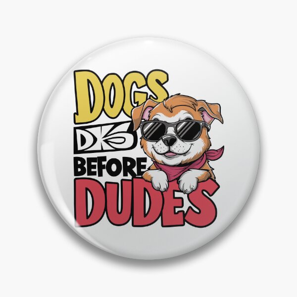 Item preview, "Dogs Before Dudes" Playful Typography Design | Cartoon Dog Art | HahaHandlesHub designed and sold by HahaHandlesHub.