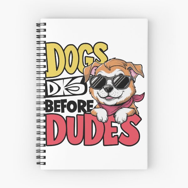 Item preview, "Dogs Before Dudes" Playful Typography Design | Cartoon Dog Art | HahaHandlesHub designed and sold by HahaHandlesHub.