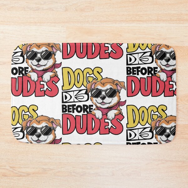 Item preview, "Dogs Before Dudes" Playful Typography Design | Cartoon Dog Art | HahaHandlesHub designed and sold by HahaHandlesHub.