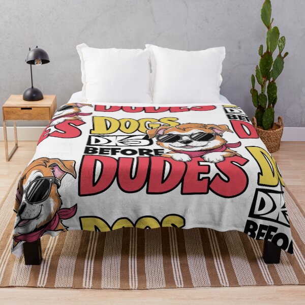 Item preview, "Dogs Before Dudes" Playful Typography Design | Cartoon Dog Art | HahaHandlesHub designed and sold by HahaHandlesHub.