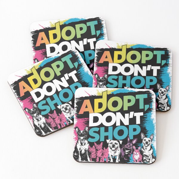 Item preview, Vibrant "Adopt, Don't Shop" Pet Adoption Advocacy Art | HahaHandlesHub designed and sold by HahaHandlesHub.