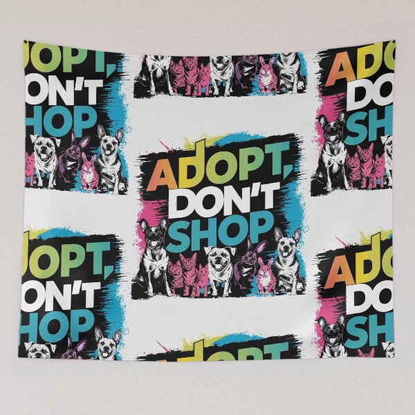 Item preview, Vibrant "Adopt, Don't Shop" Pet Adoption Advocacy Art | HahaHandlesHub designed and sold by HahaHandlesHub.