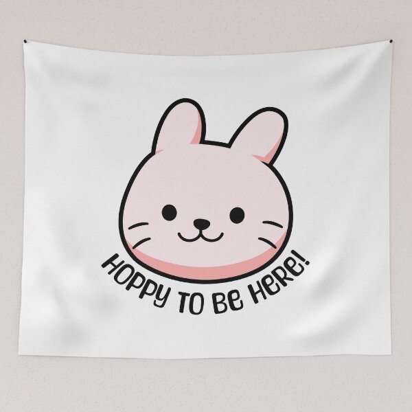 Item preview, Hoppy To Be Here! Kawaii Cute Bunny Pun designed and sold by PMCreative.