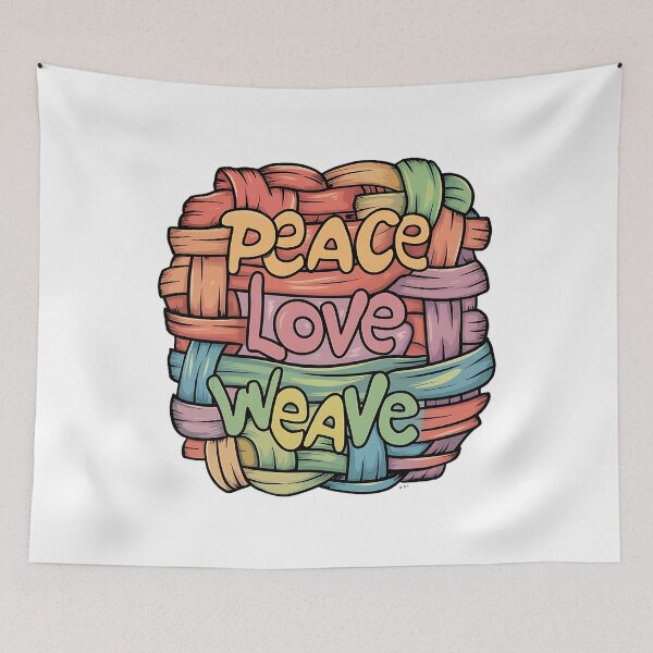 Item preview, Peace Love Weave! Funny Basket Weaving Pun designed and sold by PMCreative.