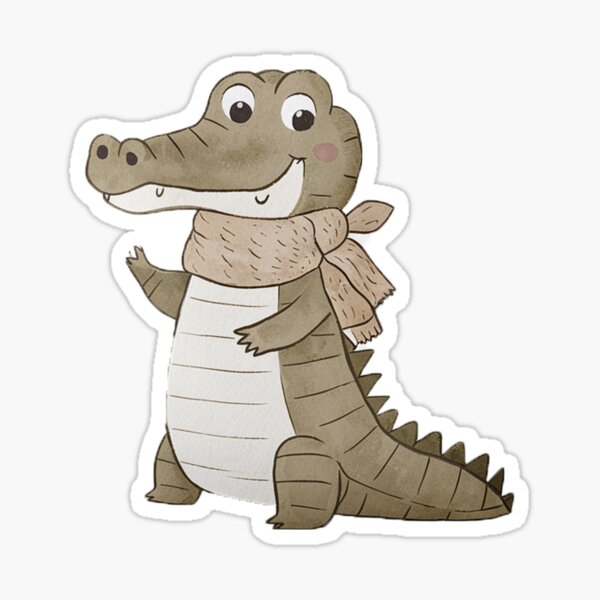 Item preview, Sweet Charming Alligator Crocodile Watercolor Artwork designed and sold by PharaonicArtist.