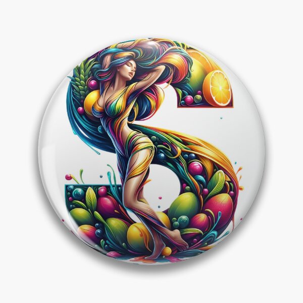 Item preview, Splash of the tropical fruits in Letter S initials  designed and sold by ZulryLifestyles.