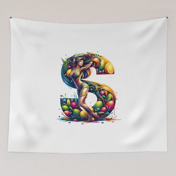 Item preview, Splash of the tropical fruits in Letter S initials  designed and sold by ZulryLifestyles.