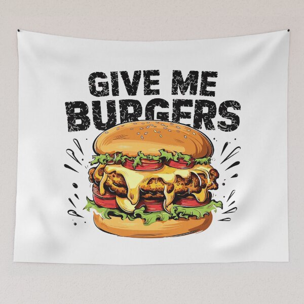 Item preview, "Give Me Burgers" Bold Comic Style Graphic - Perfect for Burger Lovers! designed and sold by BNCH44.