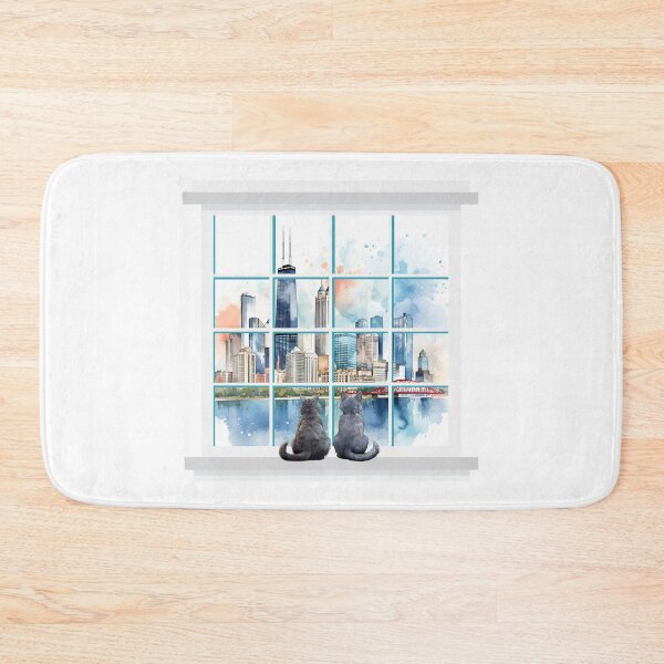 Item preview, Chicago Skyline Window Cats designed and sold by molamode.