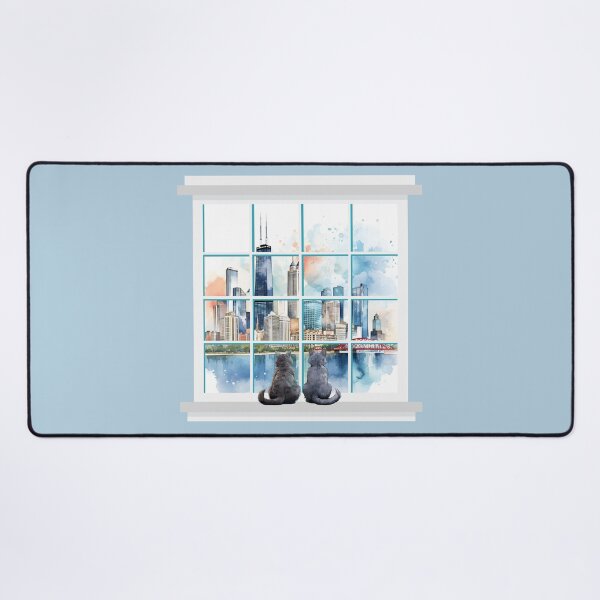 Item preview, Chicago Skyline Window Cats designed and sold by molamode.