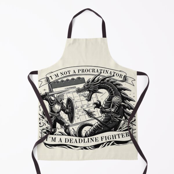 Item preview, Knight Battling Procrastination Dragon - Deadline Motivation Quote designed and sold by Dominika Farkašová.
