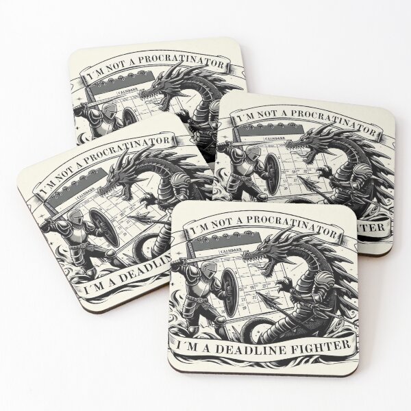 Item preview,  Knight Battling Procrastination Dragon  - Deadline Motivation Quote designed and sold by Dominika Farkašová.