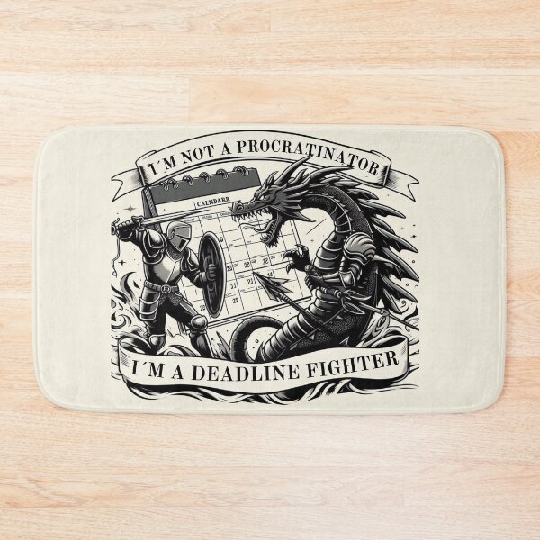 Item preview,  Knight Battling Procrastination Dragon  - Deadline Motivation Quote designed and sold by Dominika Farkašová.
