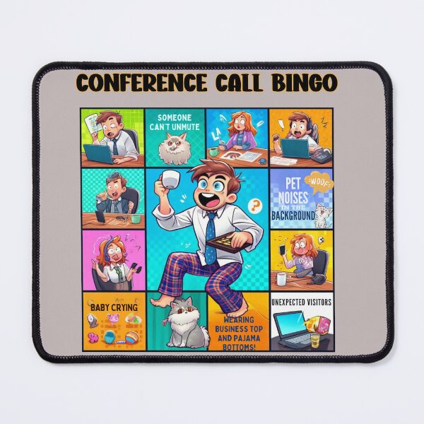 Item preview, Funny Conference Call Bingo Cartoon - Work From Home Humor designed and sold by ddproducts.