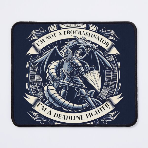 Item preview, Knight Battling Procrastination Dragon - Deadline Motivation Quote Time Management Art designed and sold by Dominika Farkašová.