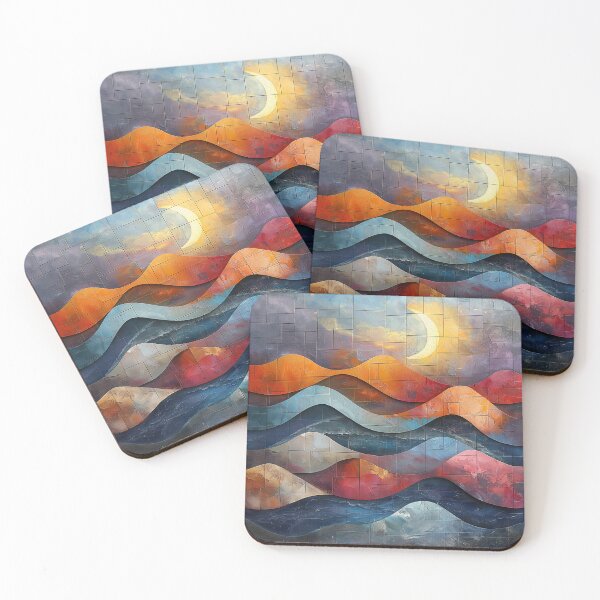 Item preview, Lunar Tide - Modern Cubist Wave Art designed and sold by Tsurfinculture.