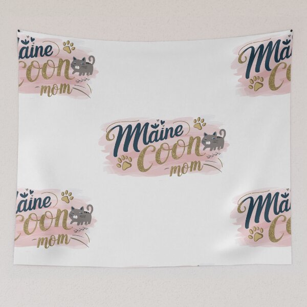 Item preview, Chic "Maine Coon Mom" Hand-Lettered Graphic | Trendy Cat Lover Art | HahaHandlesHub designed and sold by HahaHandlesHub.