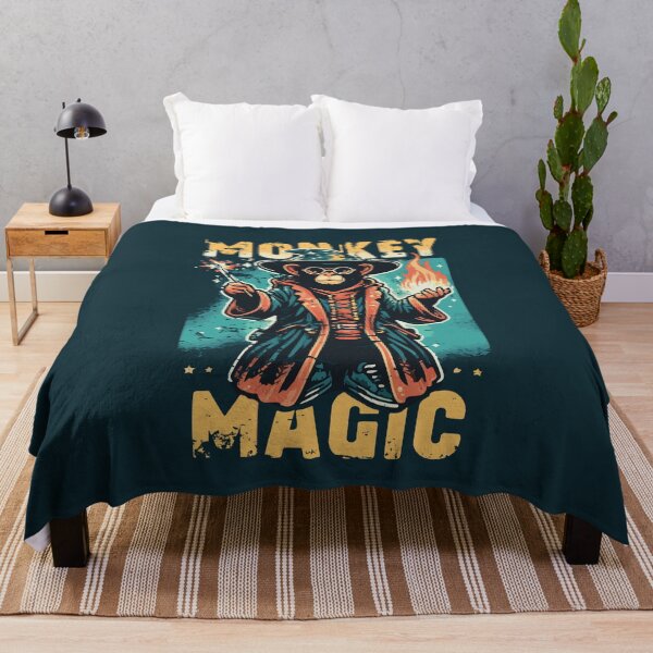 Item preview, Monkey Magic Design, Fun Wizard Monkey Graphic, Unique Animal Lover Art, Quirky Magic Theme, Perfect Gift for Him or Her designed and sold by Sir Meow Meow.