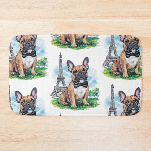 Item preview, Elegant French Bulldog with Bowtie Art in Eiffel Tower | Stylish Dog Illustration | HahaHandlesHub designed and sold by HahaHandlesHub.