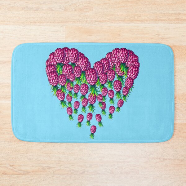 Item preview, Pink & Green Upside Down Pineapple Heart On Light Blue designed and sold by JLEmporium.