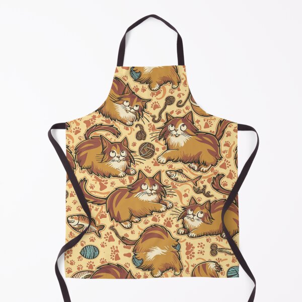 Item preview, Vibrant Maine Coon Cats Frolicking Illustration | Whimsical Cat Pattern | HahaHandlesHub designed and sold by HahaHandlesHub.