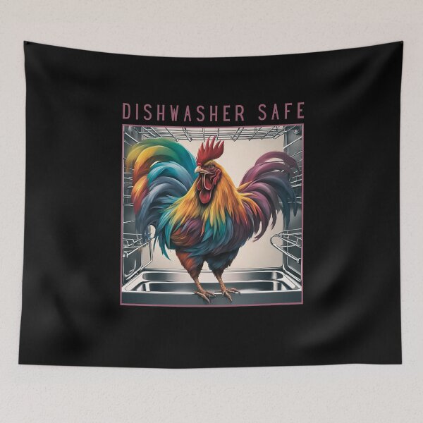 Item preview, Dishwasher Safe With Funny Rooster designed and sold by LadyGoodwill.