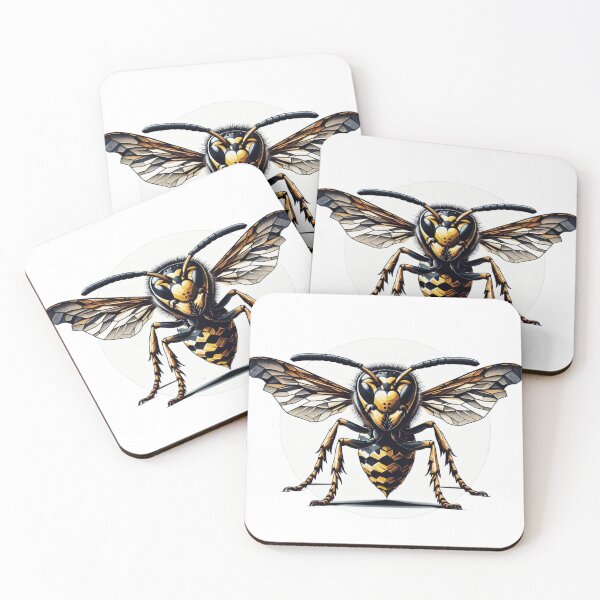 Item preview, Electric Wasp - Vibrant Cyberpunk Insect Art" designed and sold by MiszungART.