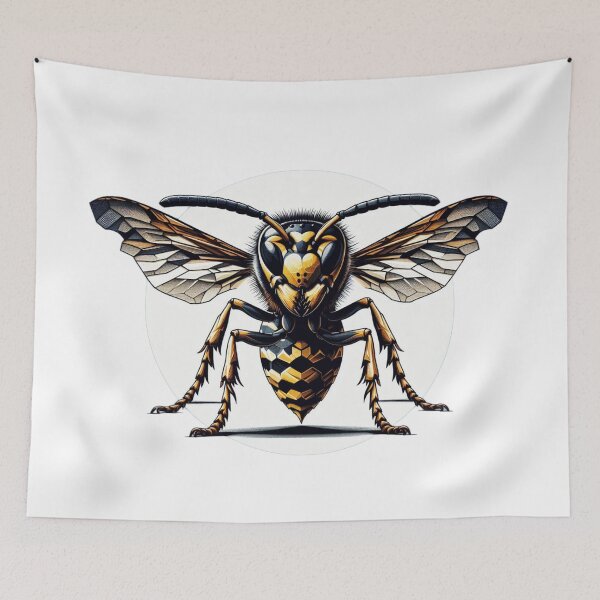 Item preview, Electric Wasp - Vibrant Cyberpunk Insect Art" designed and sold by MiszungART.