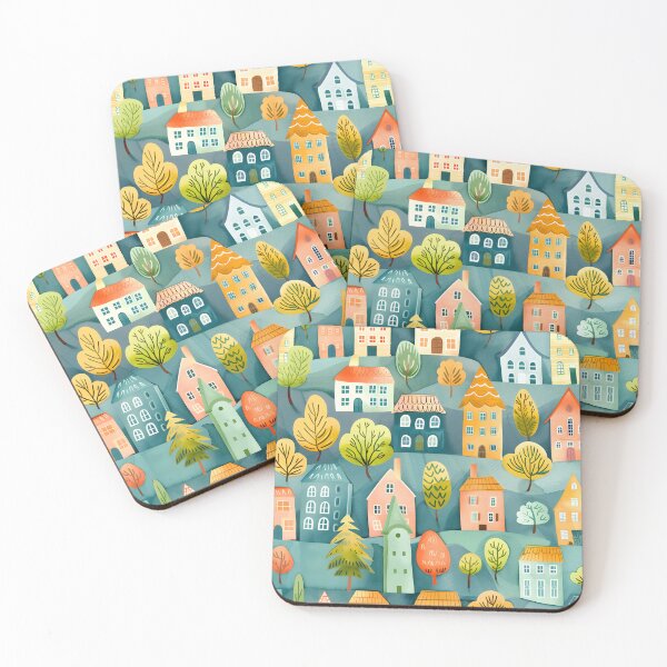 Item preview, Cute Town Houses Pattern For Kids designed and sold by sheprint.