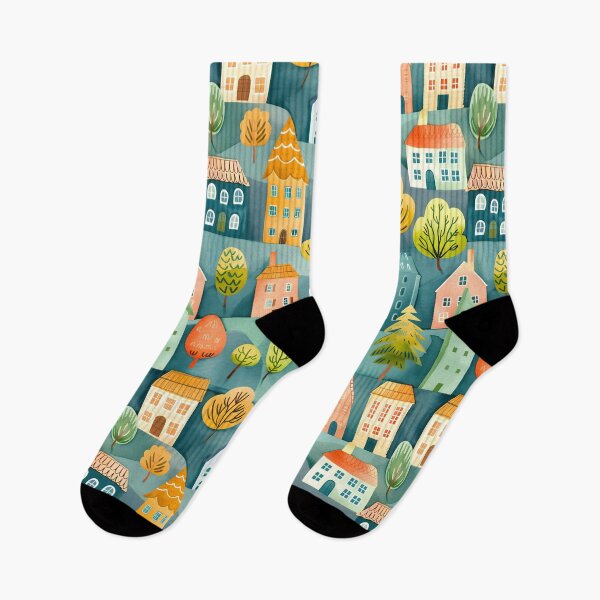 Item preview, Cute Town Houses Pattern For Kids designed and sold by sheprint.