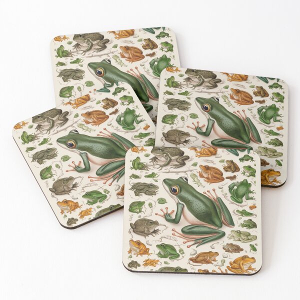 Item preview, Frog pattern orange and green designed and sold by Sameena Fatima.