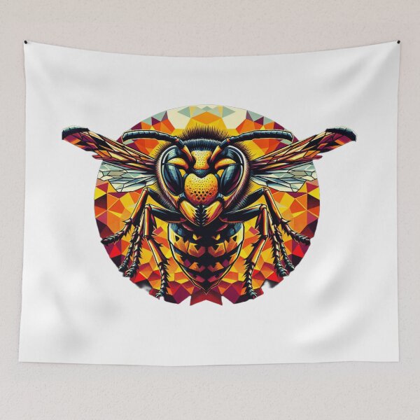 Item preview, Electric Wasp - Vibrant Cyberpunk Insect Art" designed and sold by MiszungART.